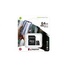 Cartão Memória Kingston Canvas Select Plus C10 A1 UHS-I microSDHC 64GB + Adaptador SD