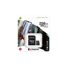 Cartão Memória Kingston Canvas Select Plus C10 A1 UHS-I microSDXC 256GB + Adaptador SD